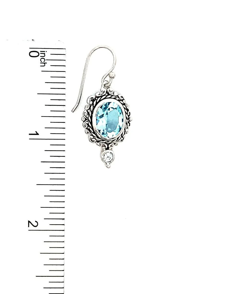 Blue Topaz Gemstone Earrings