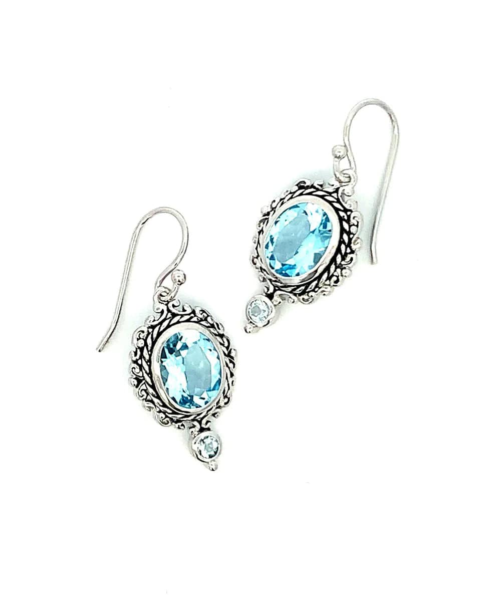 Blue Topaz Gemstone Earrings
