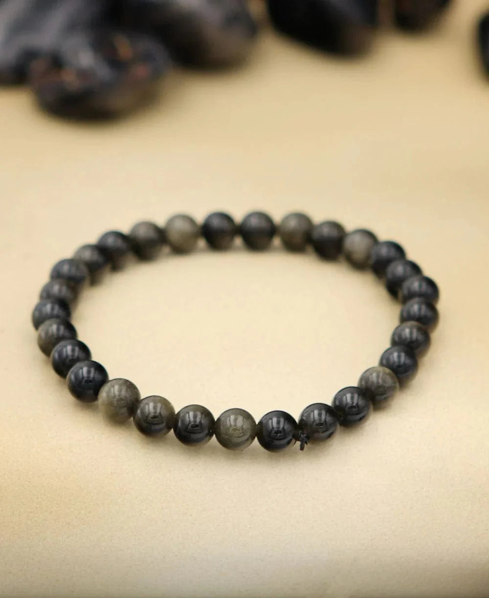 Buddha Power Black Obsidian Bracelet