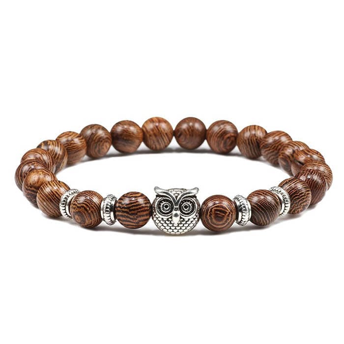 Buddha Wood Prayer Bead Bracelet