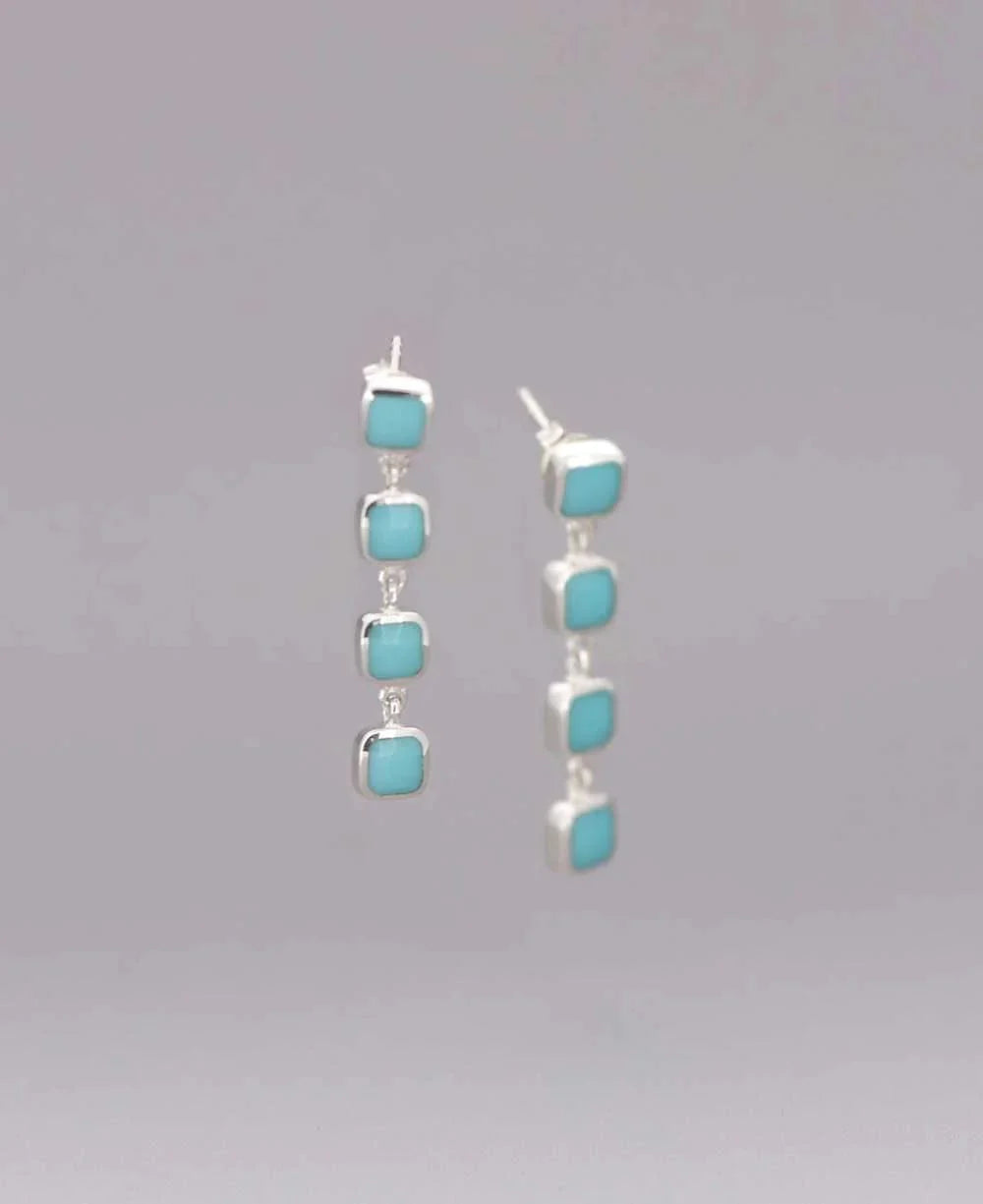 Gemstone and Turquoise Earrings