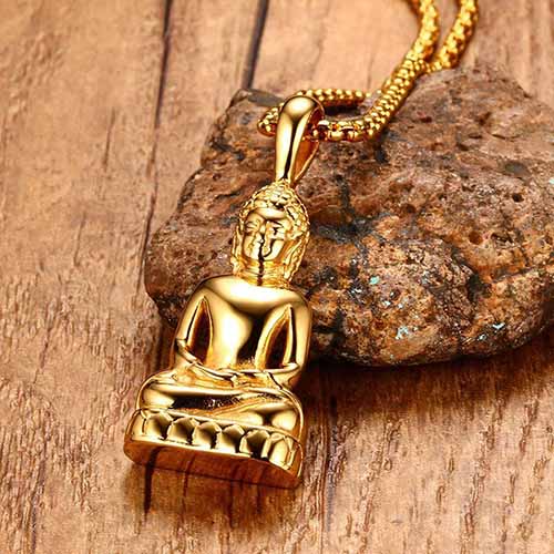 Gold Buddha Pendant