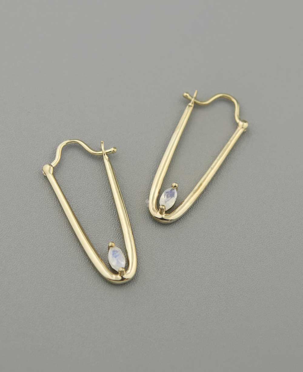 Gold Gemstone Earrings