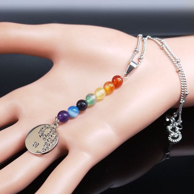 Lotus 7 Chakra Stones Necklace