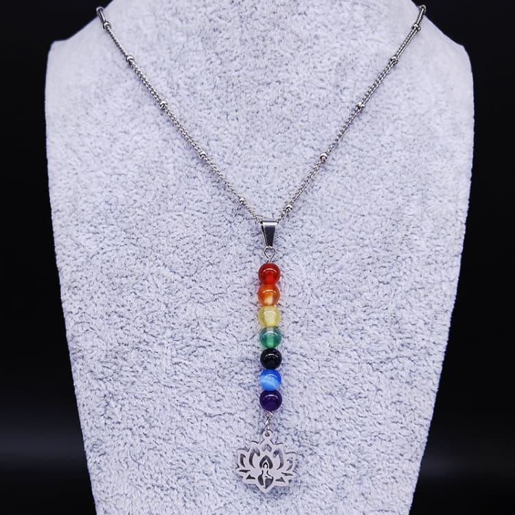 Lotus 7 Chakra Stones Necklace