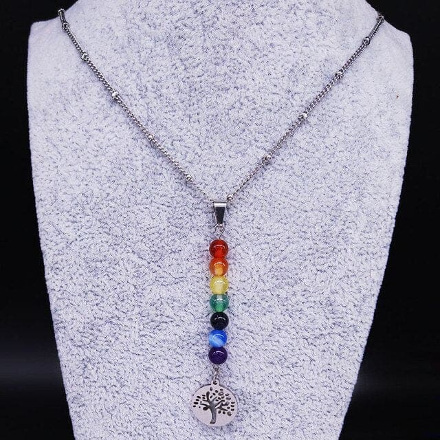 Lotus 7 Chakra Stones Necklace