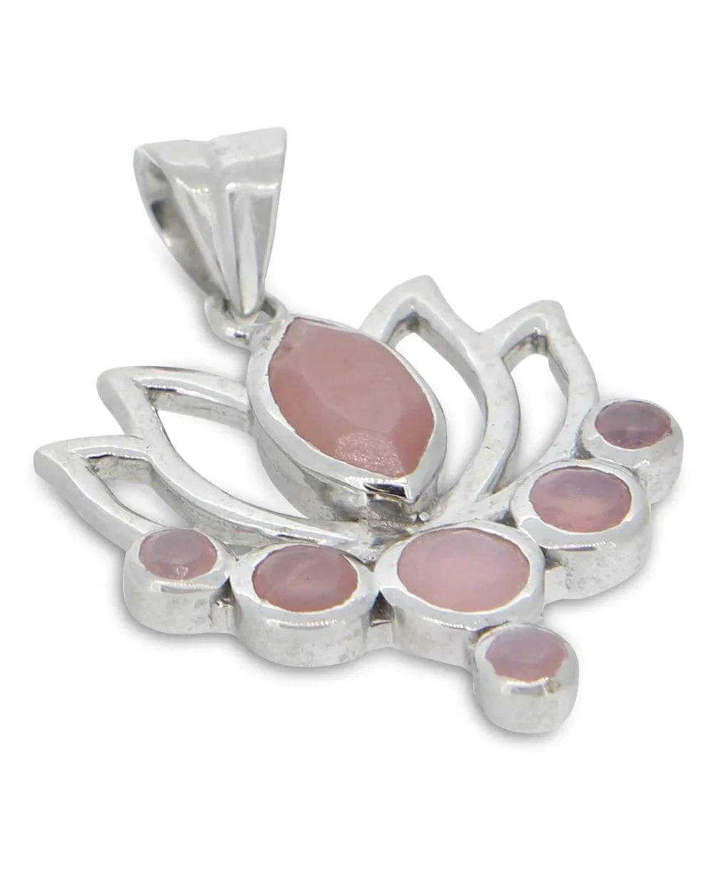 Lotus Gemstone Pendant