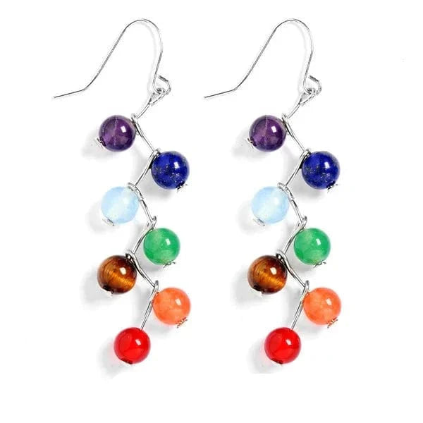 Natural Stone Chakra Beads Earrings
