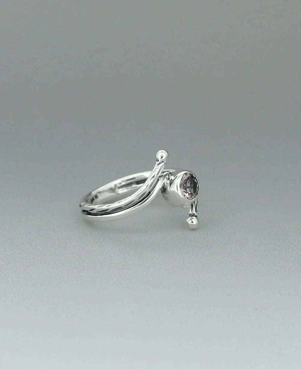 Pink Gemstone Rings Silver