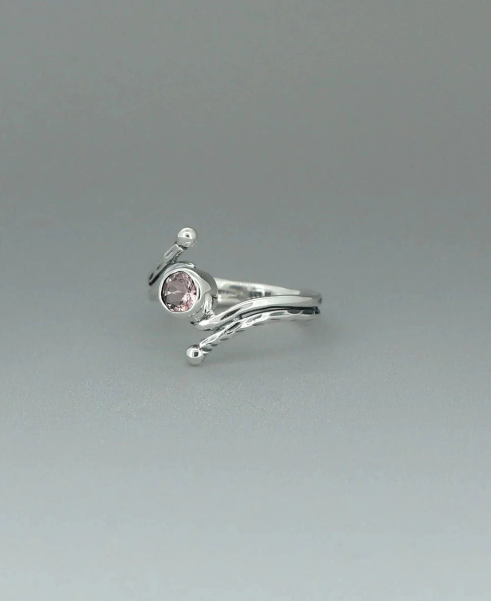 Pink Gemstone Rings Silver