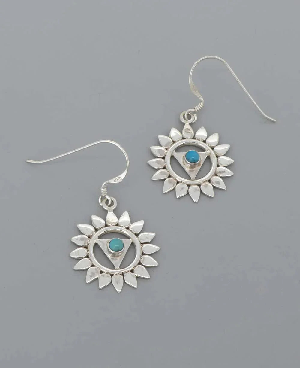 Silver and Gemstone Earrings