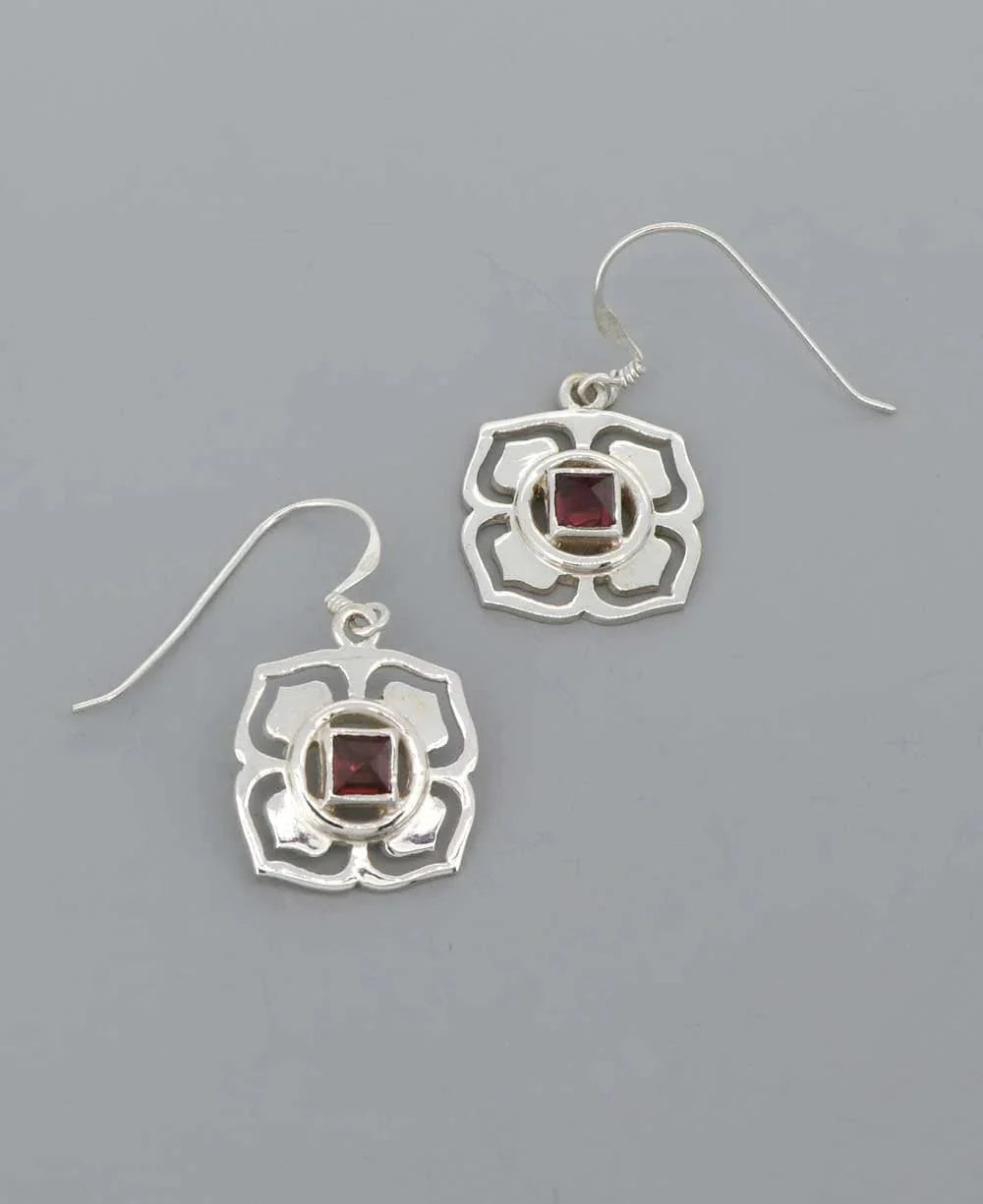 Silver and Gemstone Earrings