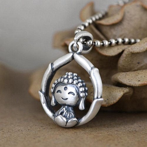 Silver Buddha Pendant