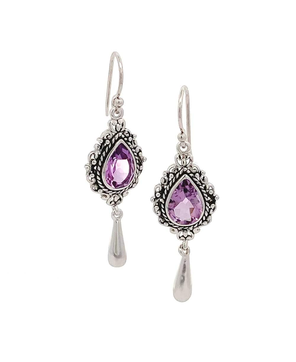 Amethyst Sterling Silver Drop Earrings