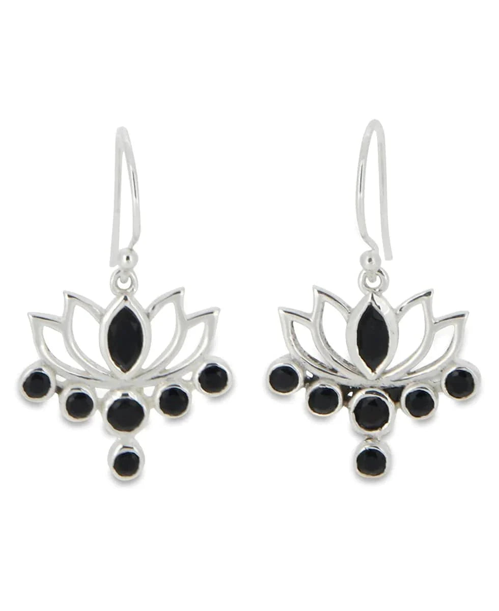 Black Lotus Earrings