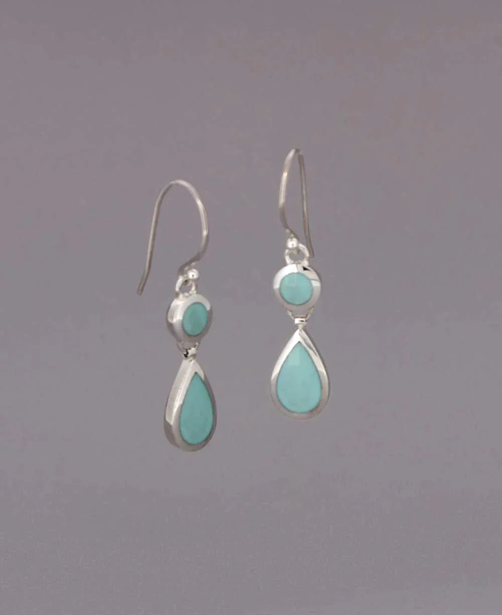 Blue Gemstone Drop Earrings