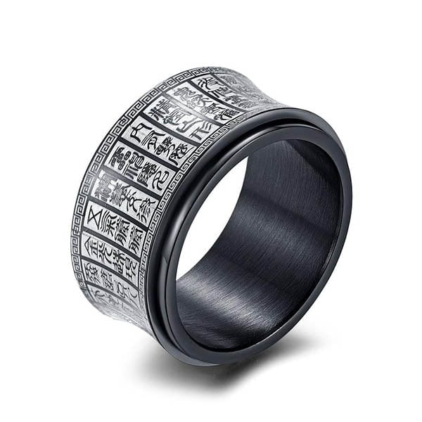 Manthar Rind Buddha Mantra Ring | Buddha Jewelry - Adhistava