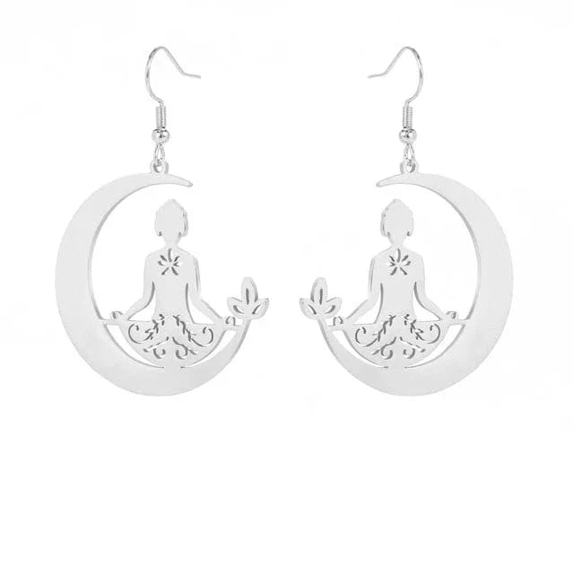 Buddha Meditation Moon Earrings