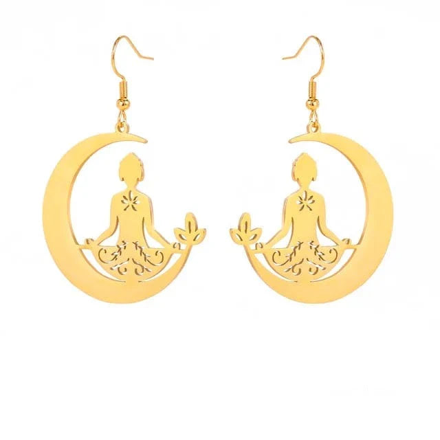 Buddha Meditation Moon Earrings