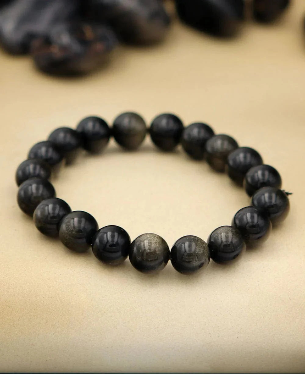 Buddha Power Black Obsidian Bracelet