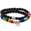 Chakra and Lava Stone Bracelet