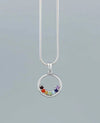 Chakra Gemstone Sterling Silver Small Ring Pendant