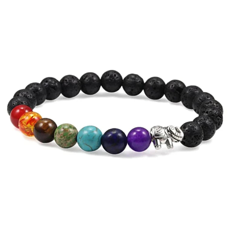 Chakra Lava Bead Bracelet