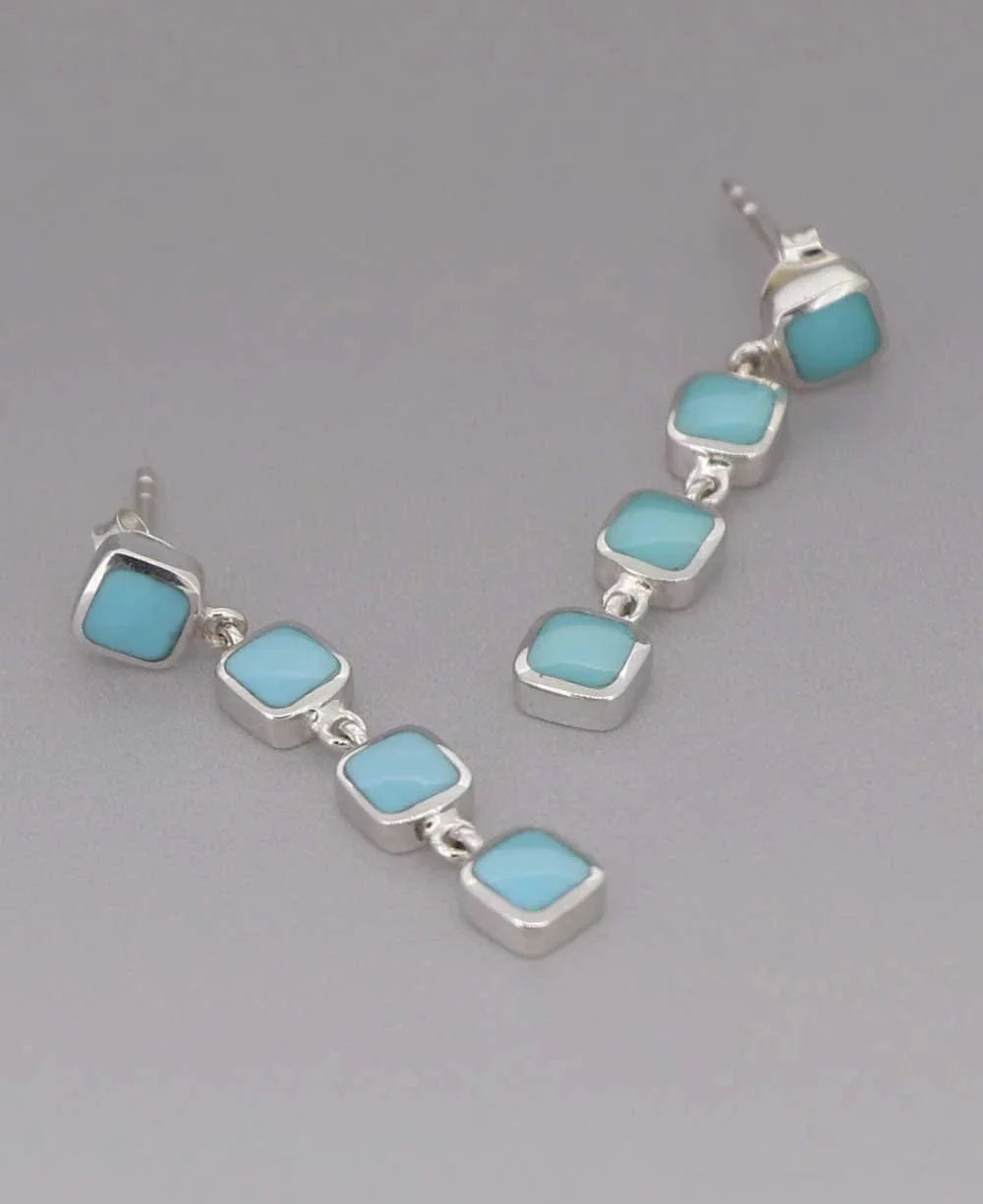 Gemstone and Turquoise Earrings