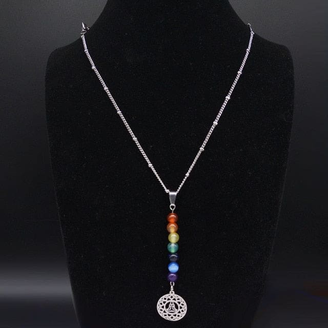 Lotus 7 Chakra Stones Necklace