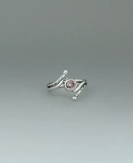 Pink Gemstone Rings Silver