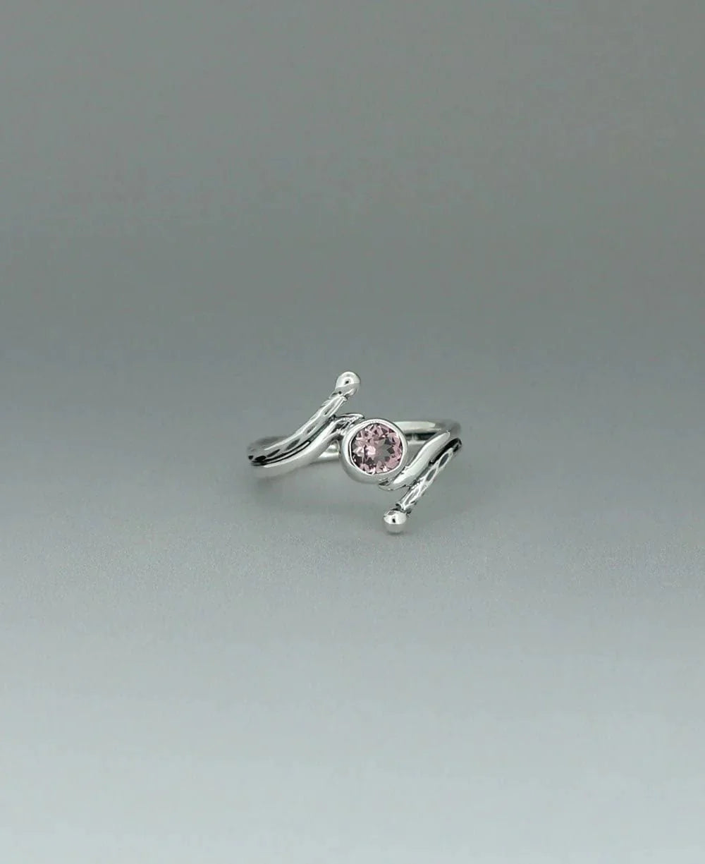 Pink Gemstone Rings Silver