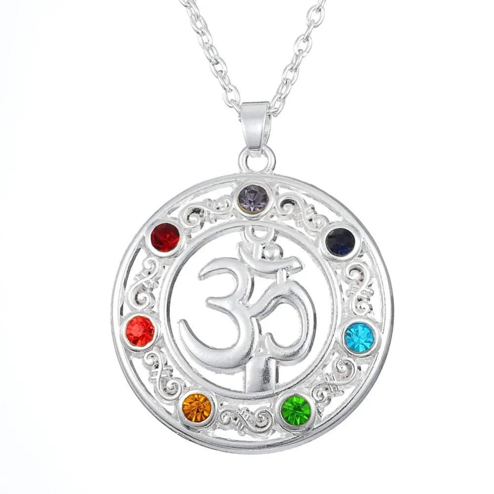 Silver Chakra Pendant Necklace