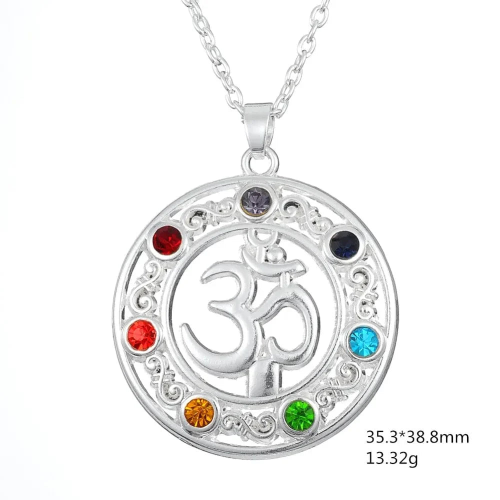 Silver Chakra Pendant Necklace