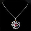 Sterling Silver Gemstone Chakra Lotus Necklace