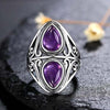 Woman Buddha Ring Amethyst Stone