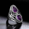 Woman Buddha Ring Amethyst Stone