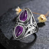 Woman Buddha Ring Amethyst Stone