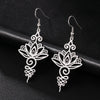 Yoga Lotus Flower Dangle Earrings