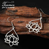 Yoga Lotus Flower Dangle Earrings