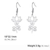 Yoga Lotus Flower Dangle Earrings