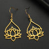 Yoga Lotus Flower Dangle Earrings