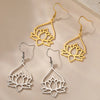 Yoga Lotus Flower Dangle Earrings